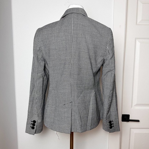 Talbots Gray White Black Houndstooth Blazer Wool Blend sz 6P - Picture 2 of 8